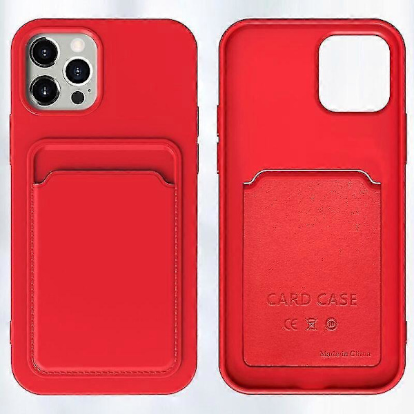 Mobilskal för Iphone 12 Pro Tpu + Flanellfoder Stöttåligt Skal Med Kortfack (vit)