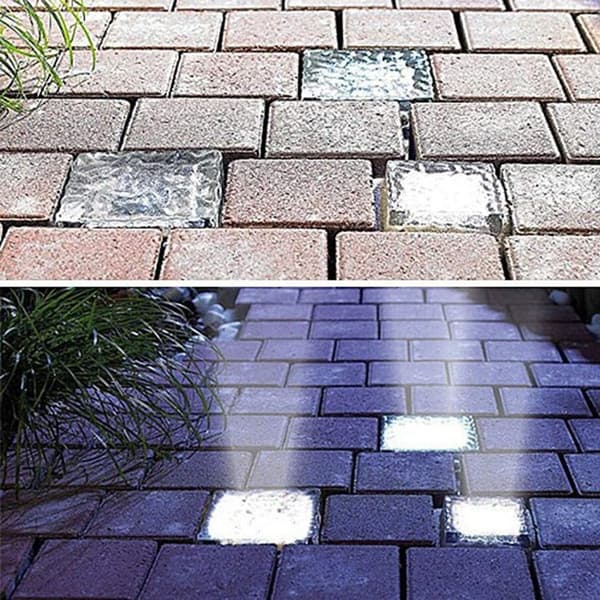 4-pack LED Solbelysning i Glas för Markbelysning