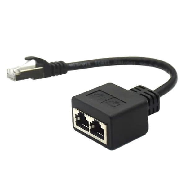 Adapterkabel Ethernet-splitter 1 til 2 kabel for Cat 7 LAN Ethernet-kontakt