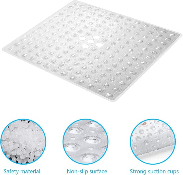 Dusjmatte 53x53cm Muggsoppresistent Kvadratisk Dusj Antislipp Matte