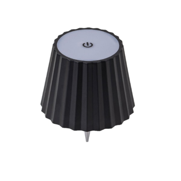 Trådlös Vinflasklampa 3 Färger LED Touch Lampa för Sovrum Restaurang Bordslampa Bar Atmosfärslampa Portabel Lampa Modern Enkel Black pleated