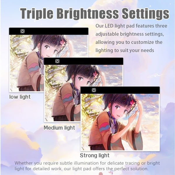 INF LED tegnebrett A3 lysplate