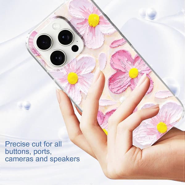 For iPhone 16 Pro Max Deksel IMD Mønstertrykk PC TPU Mobil Deksel