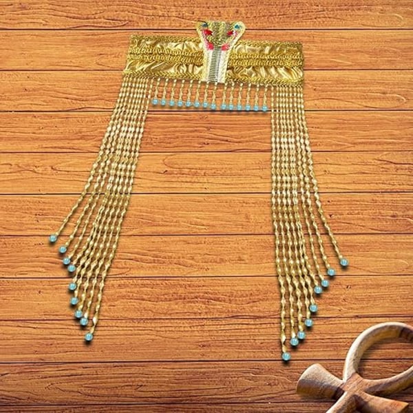 Egyptisk huvudbonad för kvinnor, egyptisk dräkt för kvinnor, accessoarer, pärlhuvudbonad, Cleopatra-hatt, cosplay-smycken, Mardi Gras-festkrona, guld Hair accessories