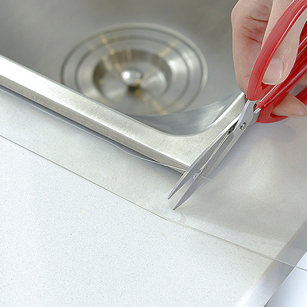 Vanntett kjøkkentape, selvklebende vask basseng, syteip (1000*5cm) vit