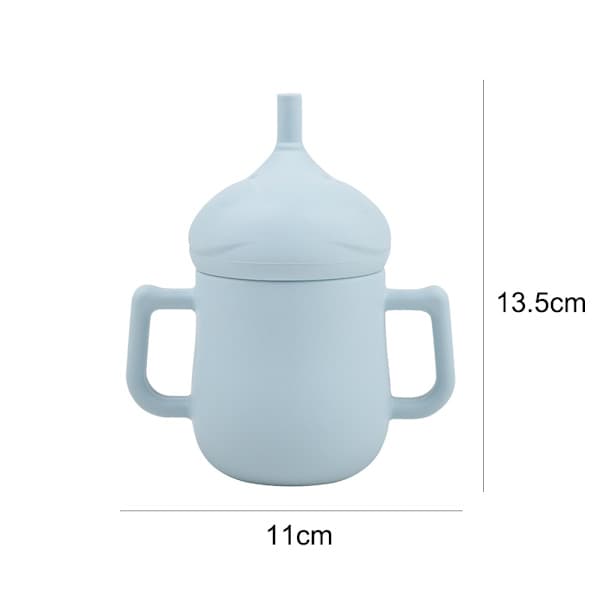 Silikonmugg med mjuk pip, spillsäkert lock, halkfri