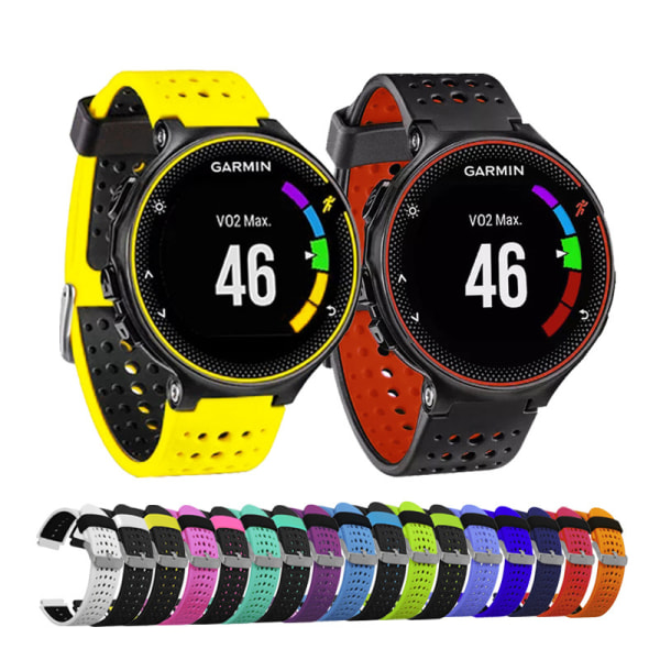 Bredd 22mm tvåfärgad silikonrem med Garmin Forerunner 235 16 färger tillgängliga Reddish black