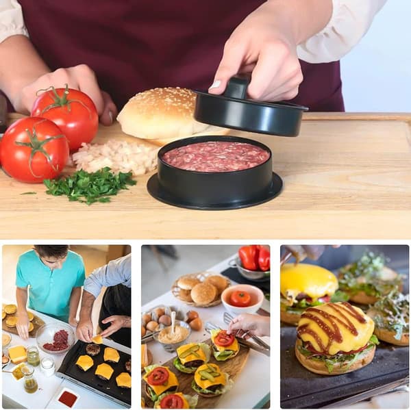 Burgerpresse i flere størrelser, burgerform 3 i 1