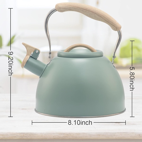 3L Vattenkokare i Rostfritt Stål med Visselpipa, Spishäll Induktionskokare, Tekanna Vattenkokare Kaffe Vattenkokare för Kök Gasspis, Induktionshäll