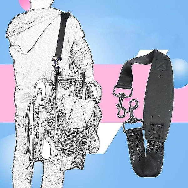 Tillbehör för barnvagn för jogging: Bärrem för Yoyo/babyyoya/babythrone, stabil svart portabel axelrem - Yvan