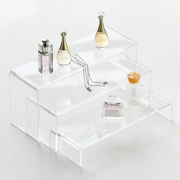 Akryl Display Risers, Klare Rektangel Stande Hylde til Display 6 stk