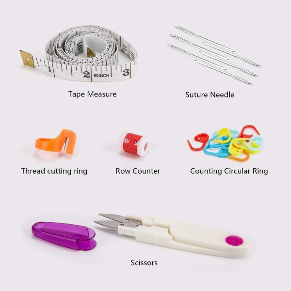 Virkad DIY Tool Material Kit TPR Mjukt Handtag Virkningssats (DZ)