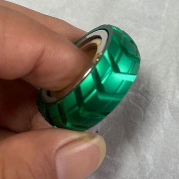 Motorsykkel Dekk Fidget Ring Morsom Stressavlastning Fingerøvelse Rustfritt Stål Spinner Ring EDC Leker Barn Voksne Gave D D