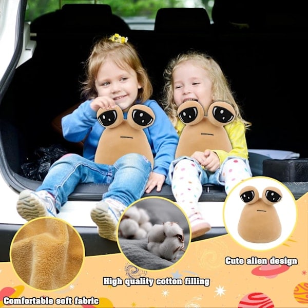 Alien plysjleketøy, 22 cm alien Pou plysjleketøy, nytt og unikt design, stimulerer barns fantasi, får barn til å elske det (rabatt) hvit white