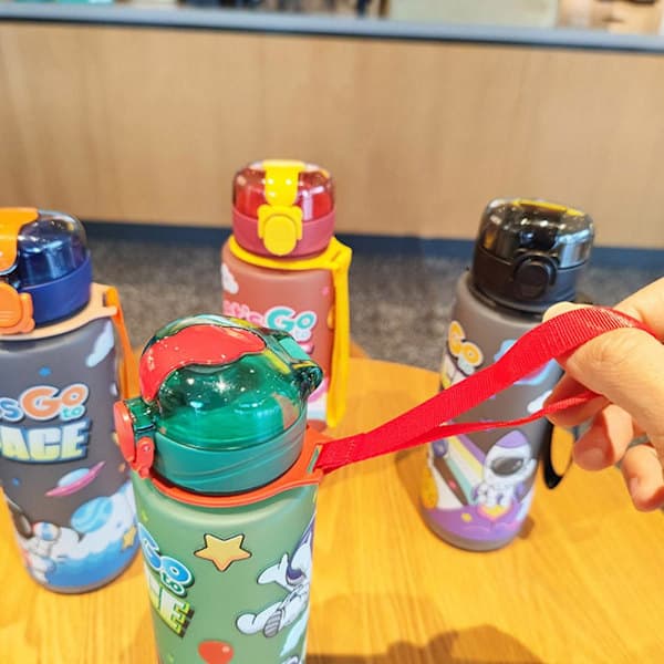 700ml Sugrörskopp Portabel Stor Kapacitet Tecknad Vattenkopp Vattenkopp Kvinnlig Manlig Student Och Kopp K5a9 Blå 700ml Blue 700ml