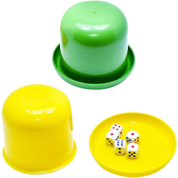 2 stk/sett terninger, underholdningsspillsett, plastterninger, fargerikt shaker terningkoppsett for barfest