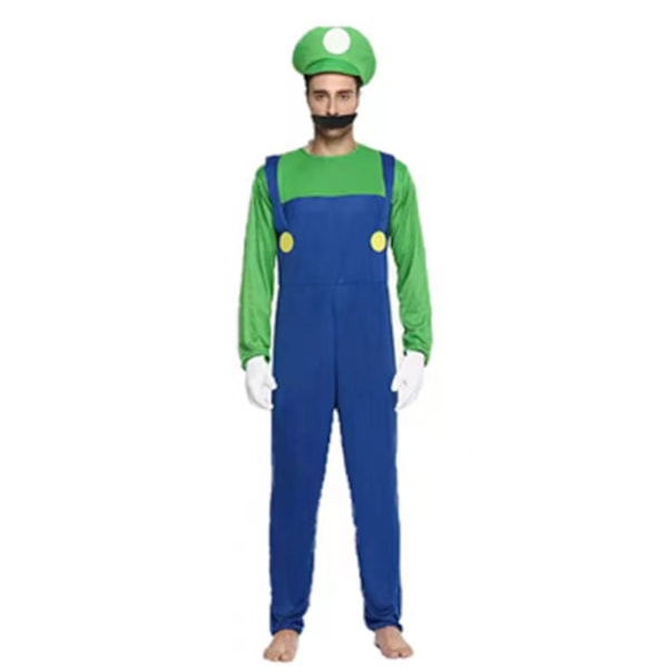 Barnens Super Mario Luigi Bros Cosplay Dräkt Kostym Adult male green L:170-180CM