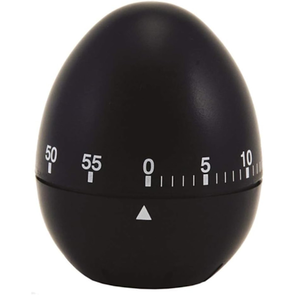 Svart eggformet mekanisk kjøkken timer