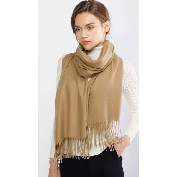 Dam Scarves Pashmina Sjalar och Wraps för Bröllop Scarfs för Kvinnor Vinter Camel