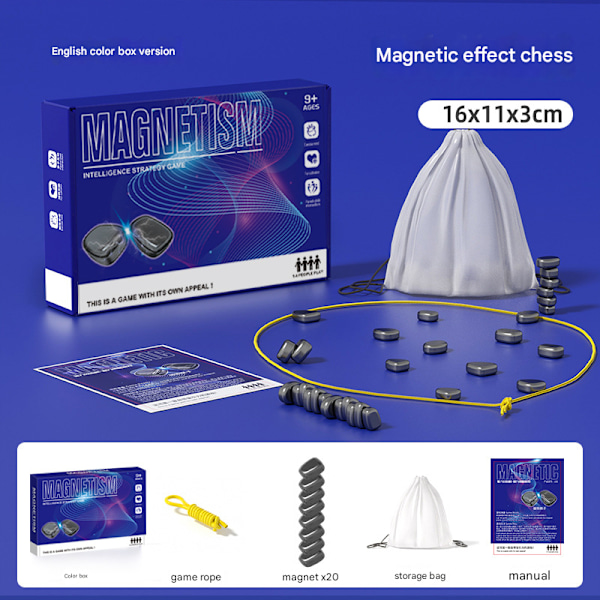 Magnetisk Sjakkspill - Magnetisk Brettspill - Morsomt Magnetisk Brettspill - Strategisk Puslespill - Julegave til Barn-casa