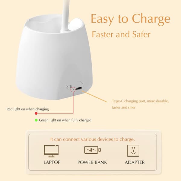 Foldbar LED-skrivebordslampe med pennholder med fjernkontroll og timerfunksjon for øyebeskyttelse Verde Versión de control remoto