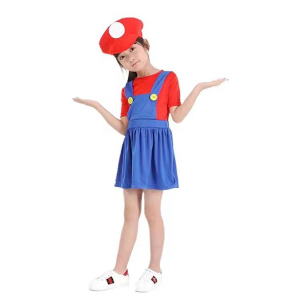 Barnens Super Mario Luigi Bros Cosplay Dräkt Kostym Children's needlework L:130CM