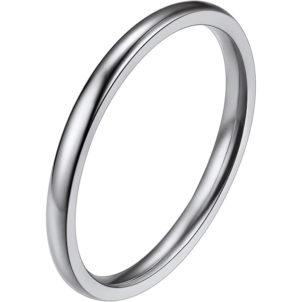 Roterande fingerringar i rostfritt stål, minimalistiska midi-vänskapsspinnringar i olika storlekar 2mm / Platino 12 (51.9mm)