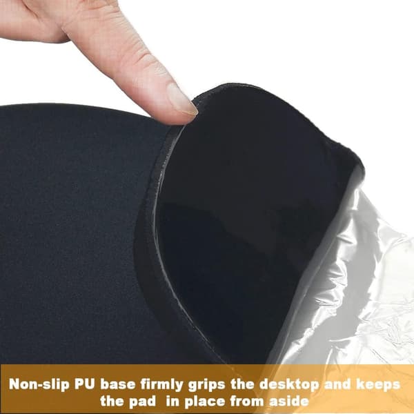 Musematte med gelstøtte for håndledd - Ergonomisk spillmusematte med håndleddsstøtte - Design gamepad-matte med gummibase for bærbar datamaskin Black