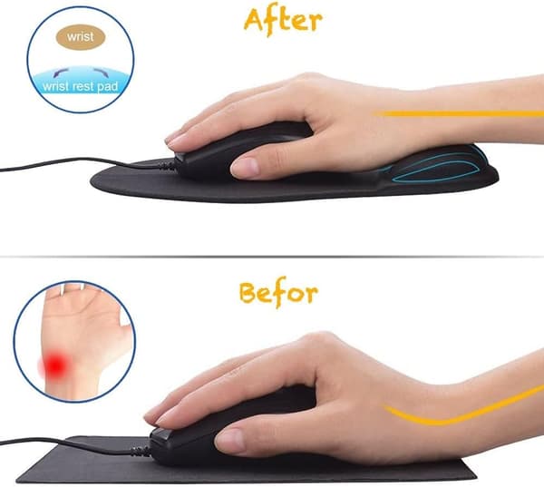 Musematte med gelstøtte for håndledd - Ergonomisk spillmusematte med håndleddsstøtte - Design gamepad-matte med gummibase for bærbar datamaskin blue