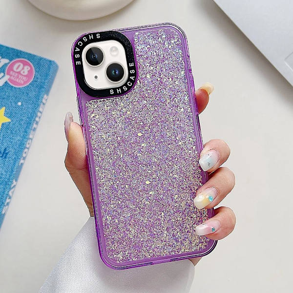 Glitter Epoxy Telefoncover til iPhone 15 Plus