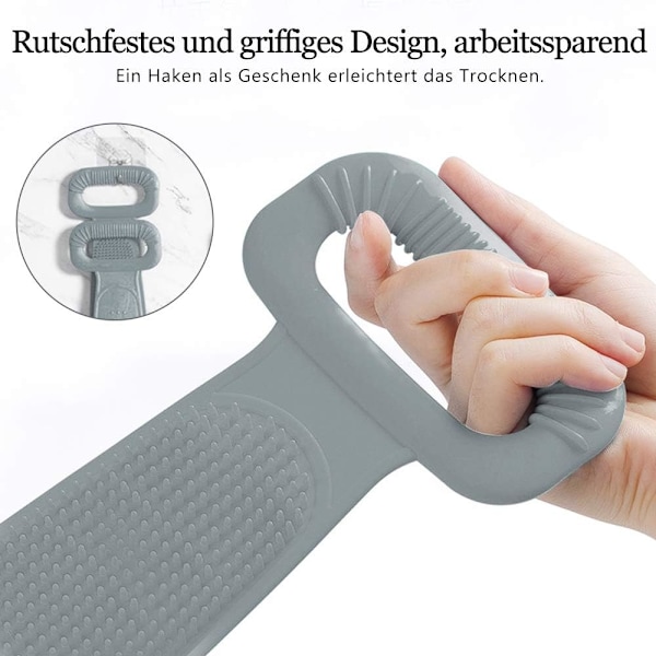 Silikon Ryggskrubber for Bruk i Dusj, Ryggbørste for Dusj, Eksfolierende Kroppsskrubber for Menn og Kvinner, Kroppsbørste Langvarig og Enkel å Bruke