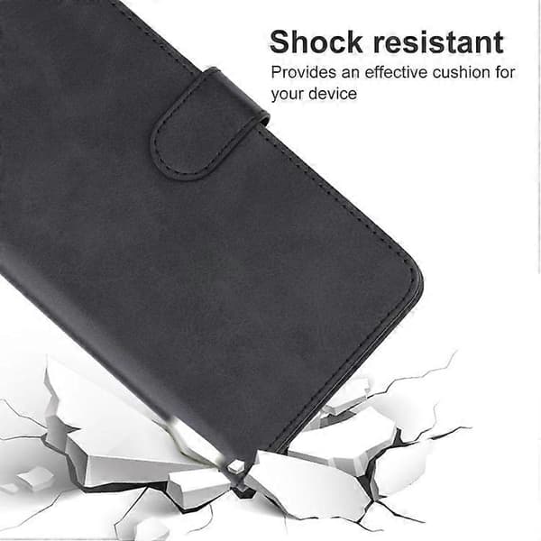 Mobilskal för iPhone 15 Pro Max Läderfodral (Svart)