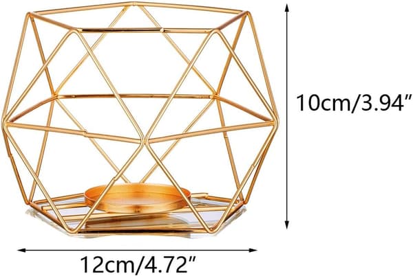 Set med 2 Geometriska Ljusstakar i Guld