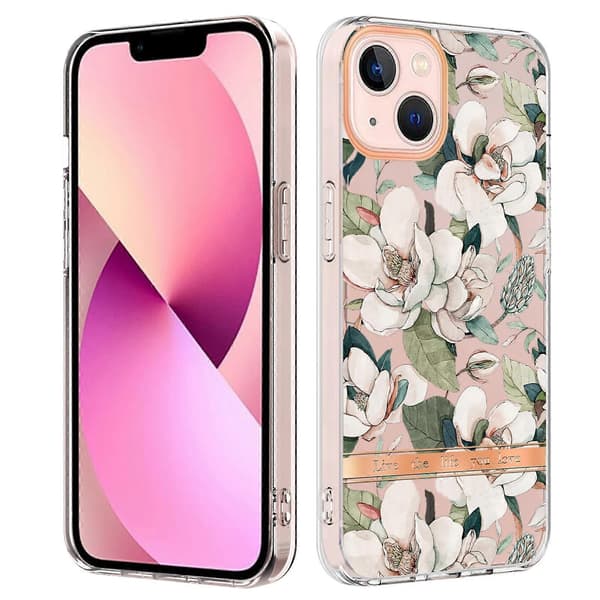 IMD TPU-telefoncover med blomster og planter-serie til iPhone 13