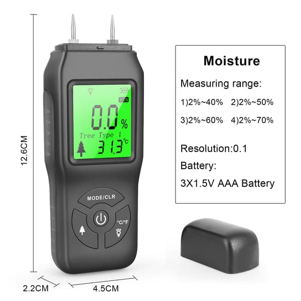 Digital Hygrometer Digital Trädfuktighetsmätare