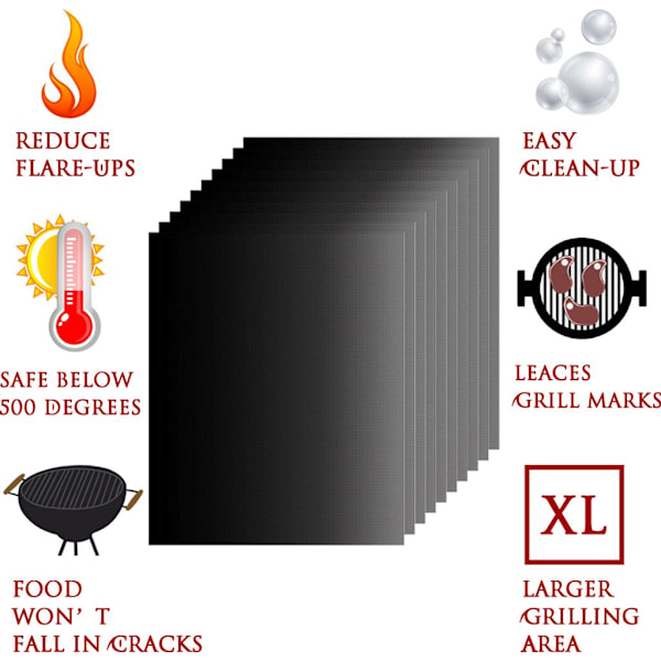 10 nonstick grillmåtter til grillning op til 500°F