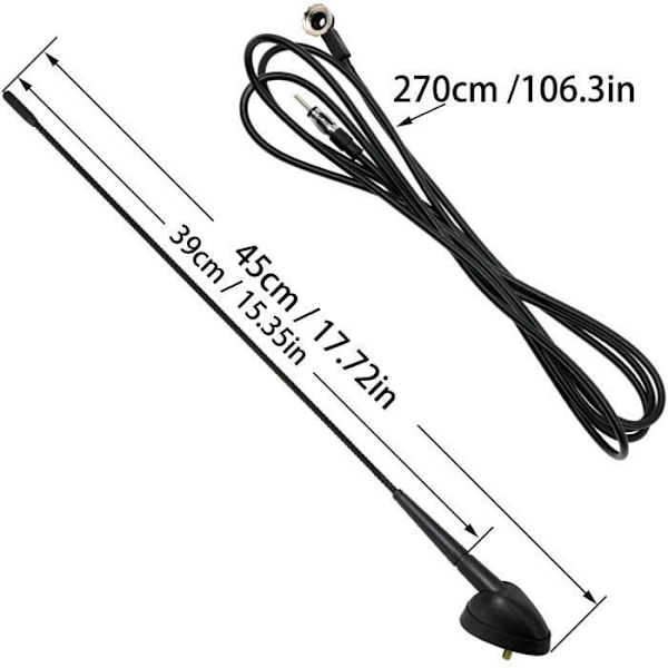 Bil Tak FM Radio Antenne Kit (Base+Mast)+Antennekabel For Peugeot Boxer 2001-2011 Citroen Relay 2001-2011 Fiat Punto