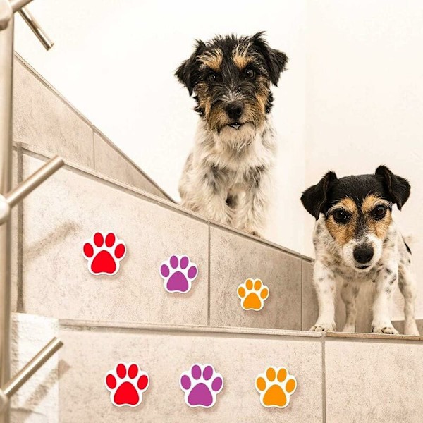 Rullar med 1000 Färgglada Tassavtryck Dekaler Hund Katt Björn Djur Tassavtryck Dekaler (Sorterade 6 Färger) -