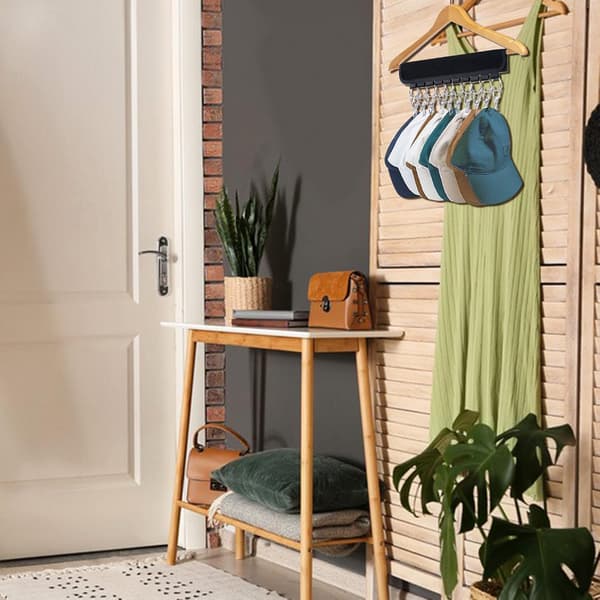 Baseball Cap Rack, Closet Cap Organizer og Hangers, 2 Pack med 10 Klips for Hængende Baseball Caps