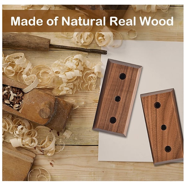Väggfäste för gitarr i trä, massiv trähängare lämplig för akustisk elgitarr bas folk ukulele mandolin Black Walnut 2pc
