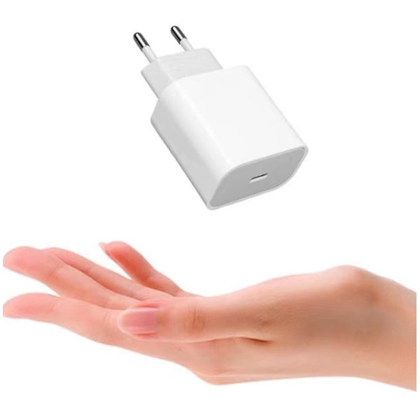 Oplader til Android/Apple - Hurtigoplader 20W USB-C - USB-C, adapter + 2m kabel Hvid, flere størrelser tilgængelige (Flere kombinationer tilgængelige) C-C port 2pc