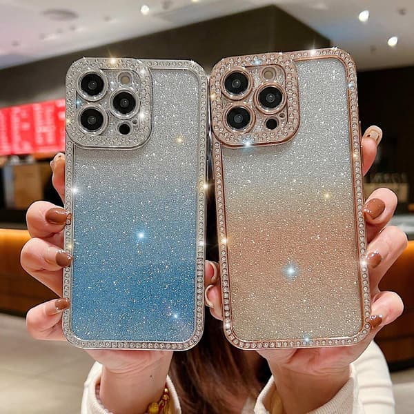 iPhone 15 Pro Max TPU -puhelinkotelo, galvanisoitu, kimalteleva