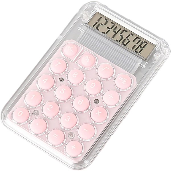 Mini bærbar lommeregner 8-cifret stort LCD-display store knapper nem at trykke på batteridrevet rejsevenlig lommeregner (Pink) pink