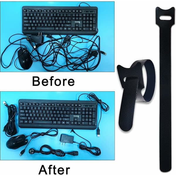 100 anti-ridse kabelbindere (100 stk. Velcro kabelbindere)