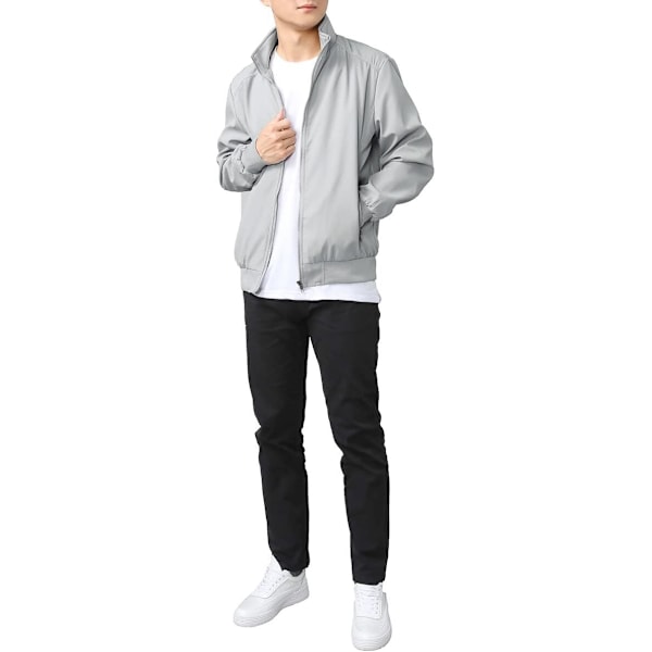 Herre Sommer Bomber Jakker Casual Lett Vindjakke Sportsjakke Cargo Yttertøy L Grey