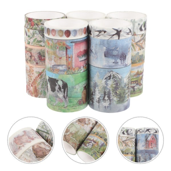låda med tejpset Washi tejpdekor för dekor Scrapbook DIY Notebook
