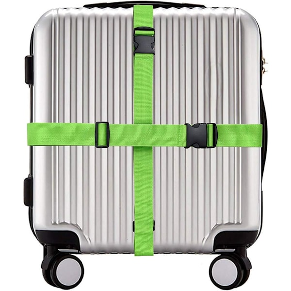 4-pack resväskor remmar justerbara bagageband för resväskor säkerhetsremmar för bagage, väska (grön) GREEN
