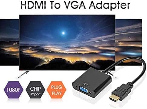 HDMI til VGA Adapter Han til Hun Konverter Adapter 1080P til Tablet PC Laptop Sort