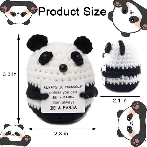 Roliga presenter Positiva Panda-presenter Söta stickade Panda med positiva ord, Positiv present till Alla hjärtans dag Födelsedag, till flickvän pojkvän