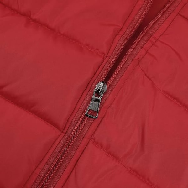 Tummanpunainen hihaton takki tikattu untuvatakki /XXL Deep red XXL